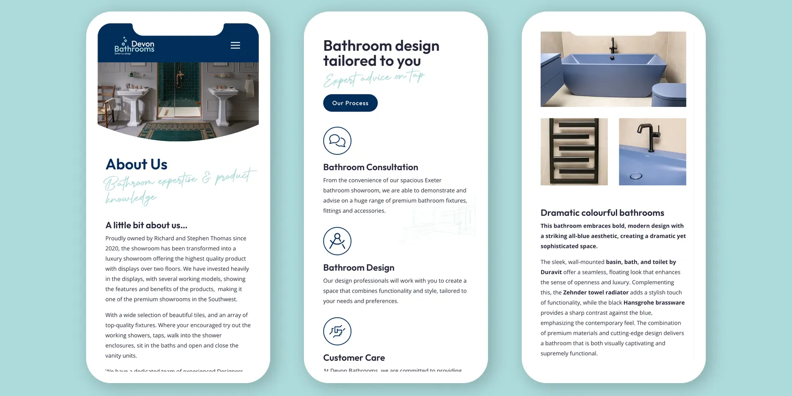 Devon Bathrooms Mobile Website Design